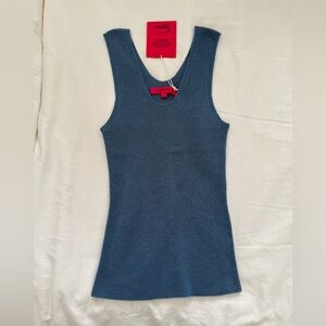 The Elder Statesman Delicate Cashmere Silk Women’s Tank in peacock blue